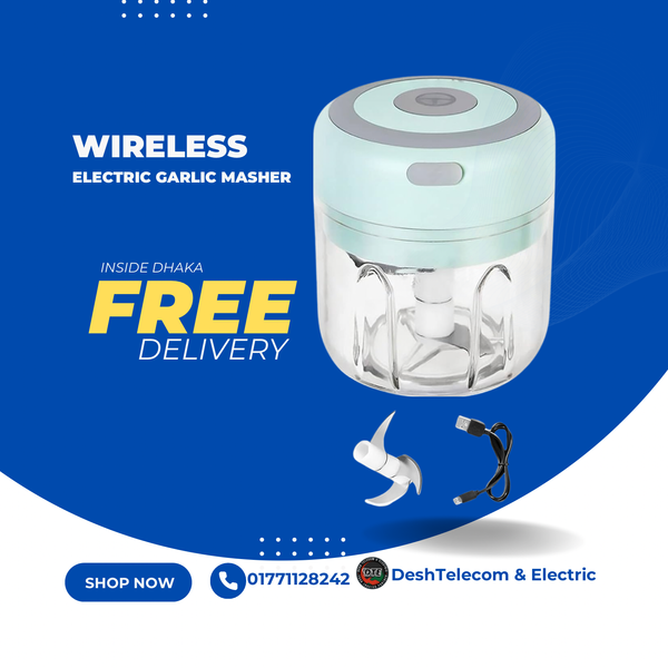 Wireless Electric Garlic Masher Mini Home Kitchen Gadget USB Charging for Crushed Garlic, Ginger, Crushed Pepper, etc.