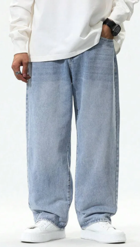 Straight Fit Light Wash Jeans
