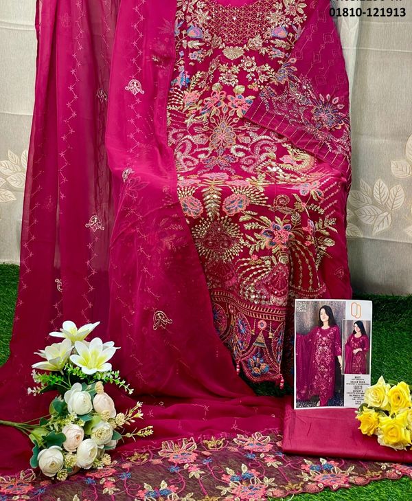 Semi –Embroidery & Sequence Work Party dress