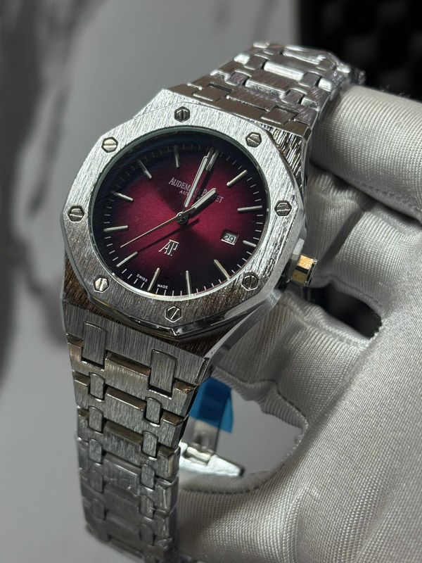 AP NON CHRONO SILVER CHAIN WINE RED DIAL AA