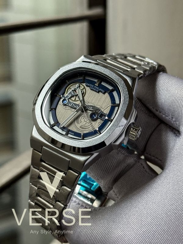 PATEK PHILIPPE SILVER CHAIN BLUE DIAL SWEEP NEW