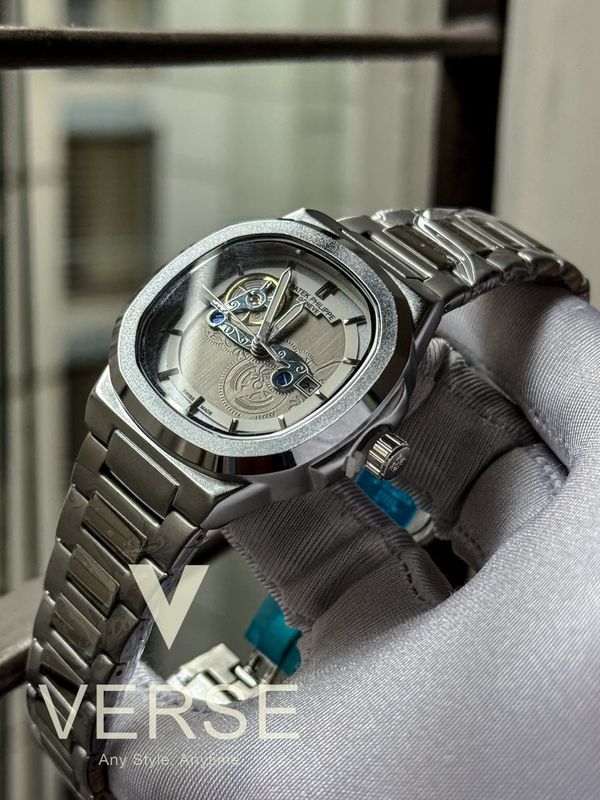 PATEK PHILIPPE SILVER CHAIN WHITE DIALSWEEP NEW