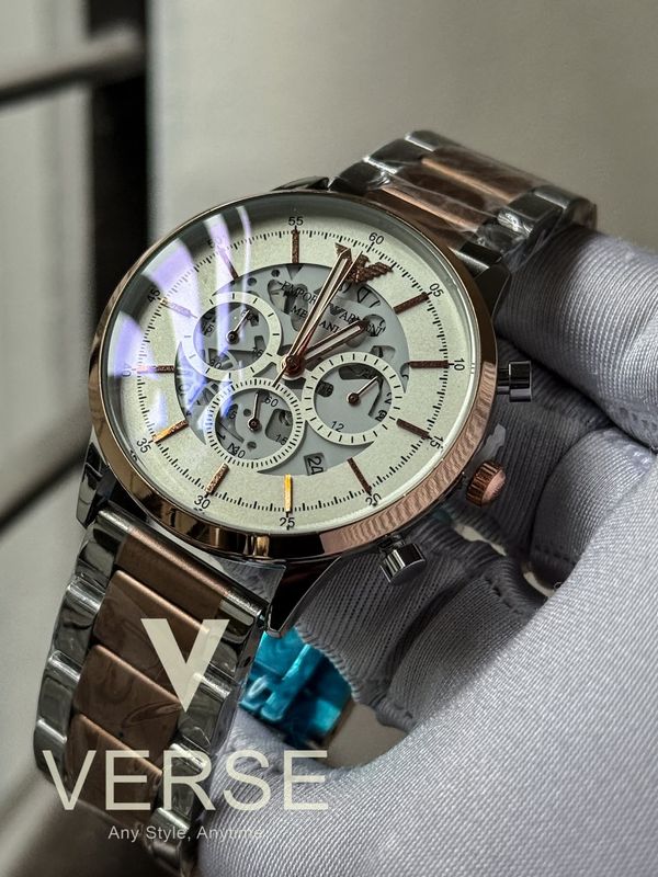 ARMANI MECCANICO TWOTONE WHITE DIAL