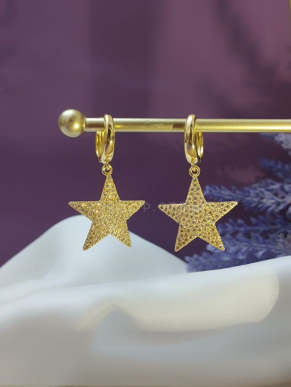 Sparkling star hoop earrings