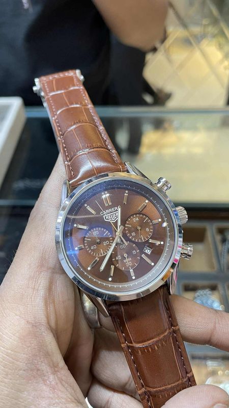 TAG THREE CHRONO BROWN BELT BROWN DIAL