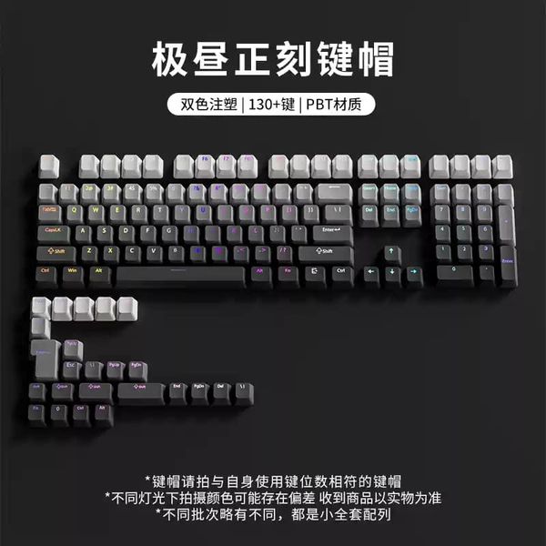 Gray Gradient Top Shine Through PBT Keycaps