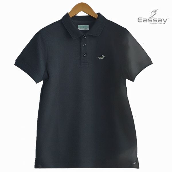 Crocodile Solid Black Color Polo T-Shirt