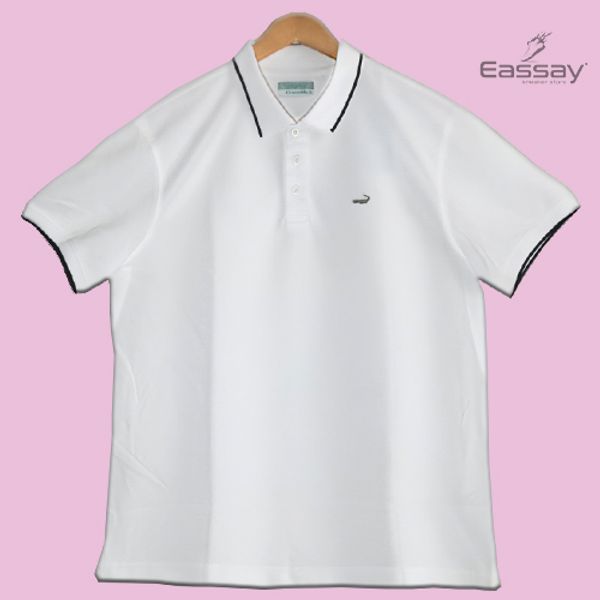 Crocodile Solid White Color Polo T-Shirt