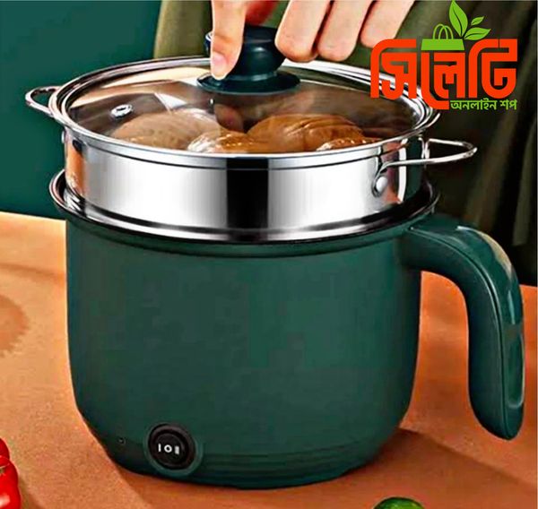 Multicooker Portable Electric Multicooker Cooking Pot With Steamer and Multipurpose 1.9 Liter Electric Cooker Pot Manual electric heating pot Cooker Rice cooker