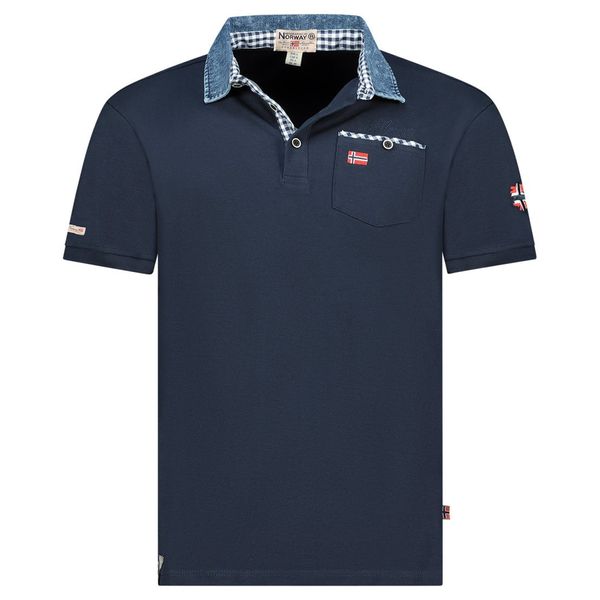 Polo shirt with pocket, prints and flag details Navy