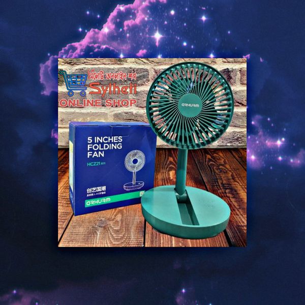 Rechargeable 5-inches Folding fan HCZ21 Green colour