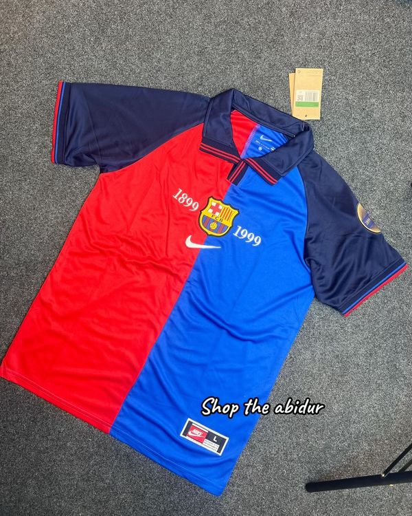 FC Barcelona 1998-99 centenary home retro football jersey