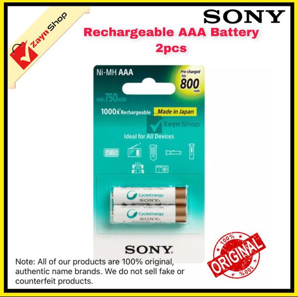 Sony Rechargeable Battery Size AAA 800 mAh 2Pcs