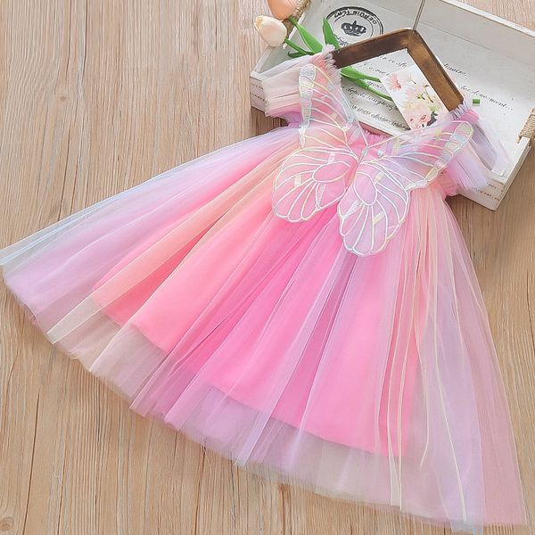 Importedđ§ââī¸ Rainbow Fairy Princess Dress â Sling Style with Wings