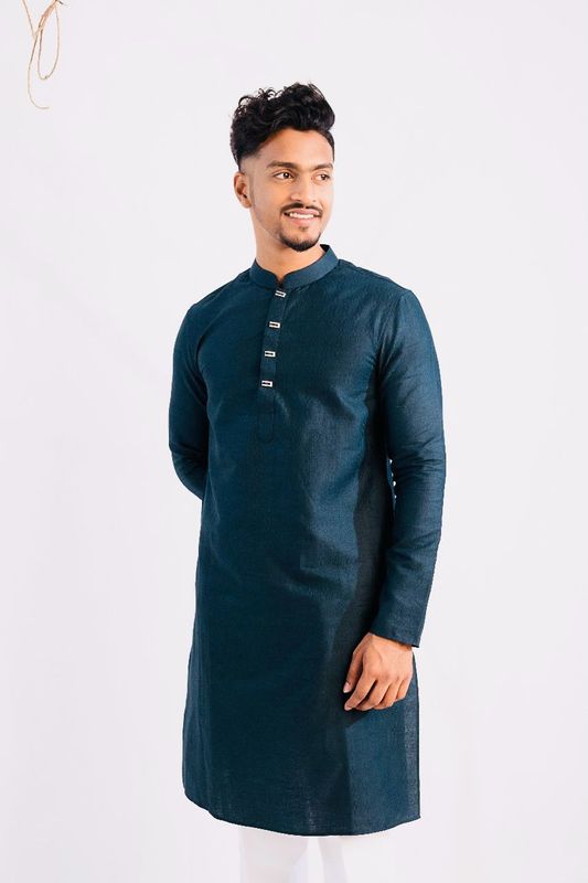 Cotton Classic Panjabi for Men- Bottle Green(PJB-012)