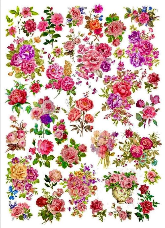 Water Transfer Paper Rosy Garden.