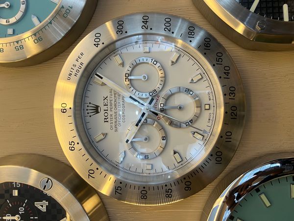 DAYTONA SILVER WHITE WALL CLOCK