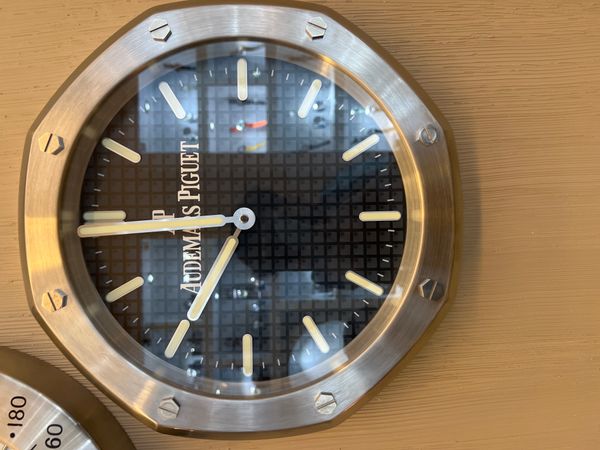 AP OAK BLACK WALL CLOCK