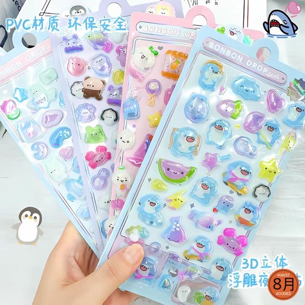 3D cute glowing stickers