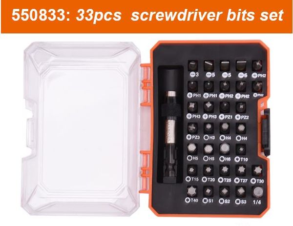 HARDEN 33 Pcs Professional Screwdriver Bits Set | S2 Steel | Magnetic | Tool Kit with Box | Model: 550833