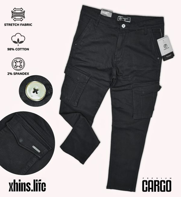 Premium Stretchable Cargo - Black