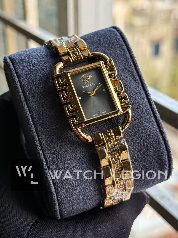 VERSACE SQUARE GOLDEN BLACK DIAL