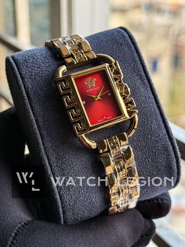 VERSACE SQUARE GOLDEN RED DIAL