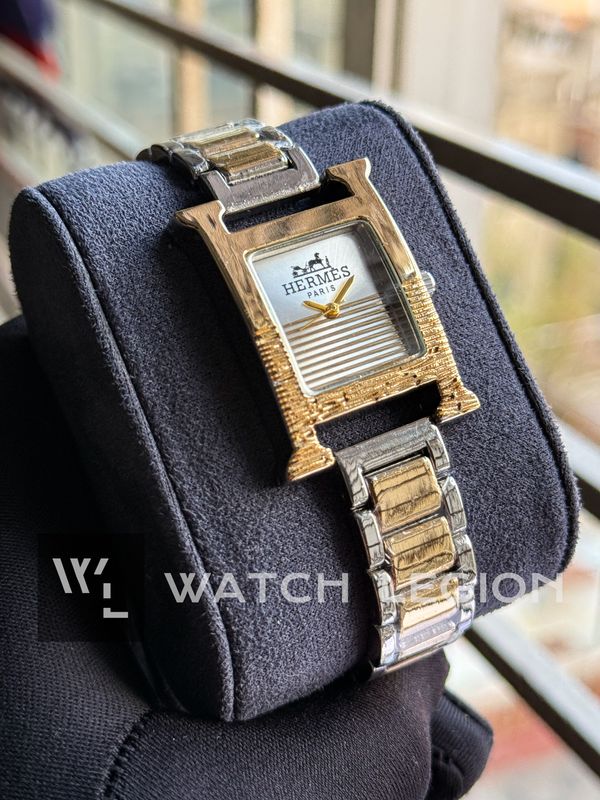 HERMES GOLD TWO TONE WHITE DIAL