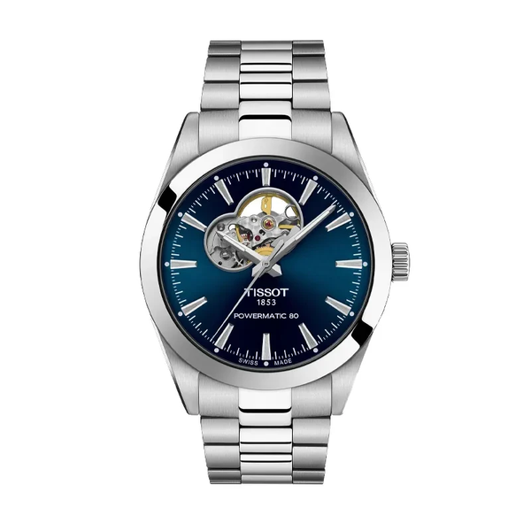Tissot Gentleman Powermatic 80 Blue Dial Men's Watch- T127.407.11.041.01