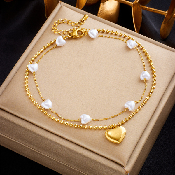 Love pearl anklet