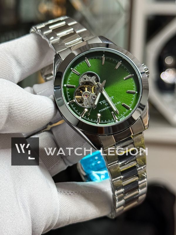 TISSOT CHAIN AUTO OPEN HEART GREEN DIAL