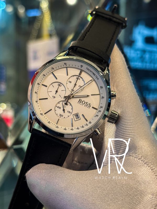 BOSS BELT 3 CHRONO WHITE DIAL