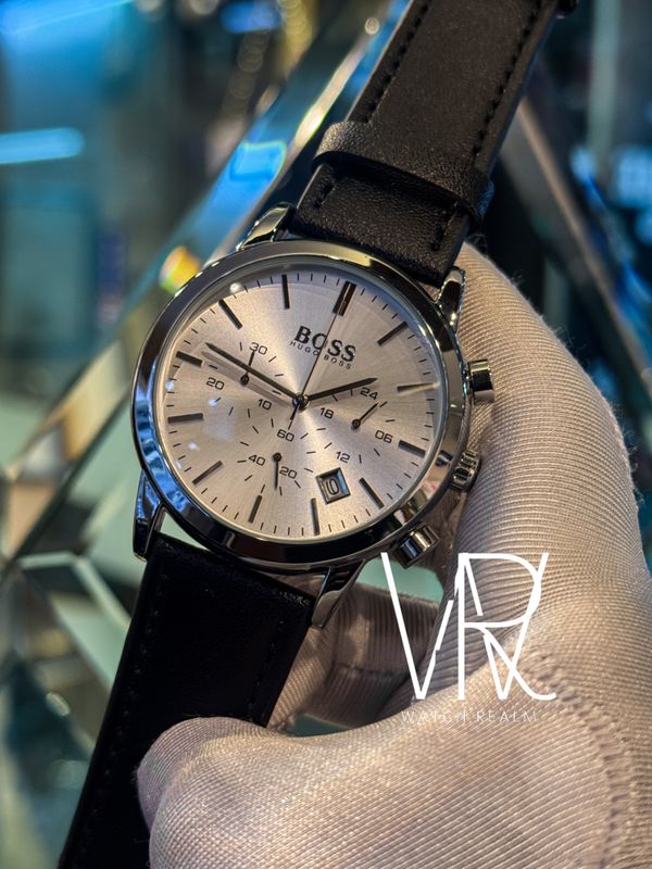 BOSS BELT 3 CHRONO SILVER DIAL