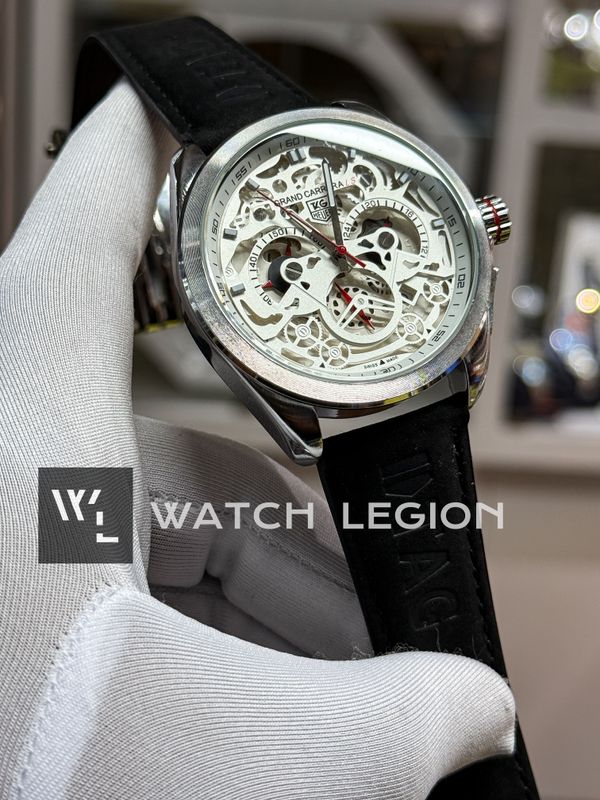 TAG CARRERA CHRONOGRAPH BLACK BELT WHITE DIAL