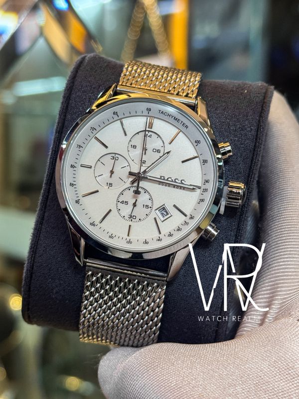 BOSS MESH CHAIN WHITE DIAL