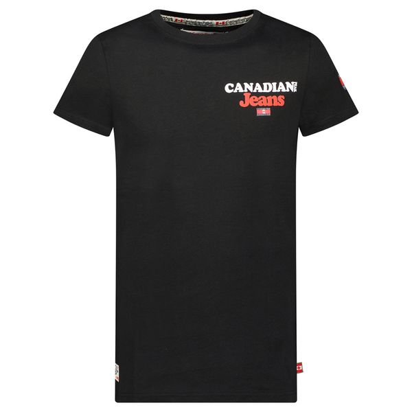 Canadian Peak JOUPPEAK Homme - T-Shirt Col Rond avec Drapeaux et Impressions Noir