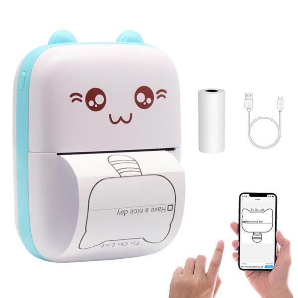 GearUP mini Thermal Bluetooth Printer – Blue Color