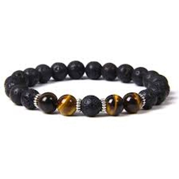 Natural Turquoise Stone Beaded Yoga Bracelet for Women Men Elastic Healing Gemstone Jewelry for Radiation Protection