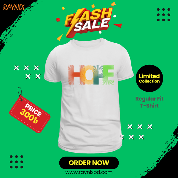 HOPE Typography T-Shirt – Colorful Positive Vibes | Premium Cotton | Unisex Regular Fit
