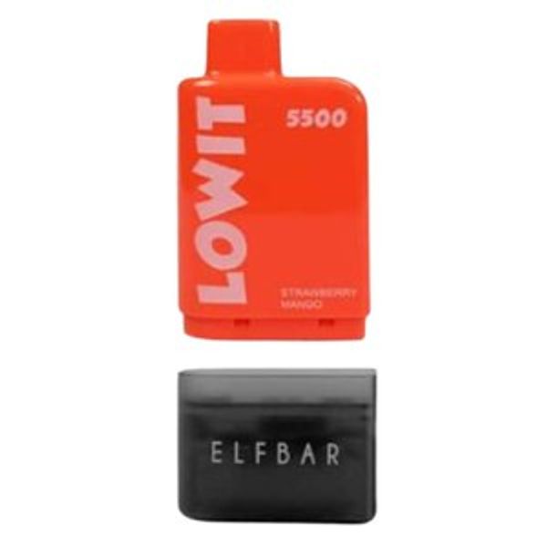 ELfbar Lowit 5500 Puff Starter Kit Strawberry Juicy Peach & Black
