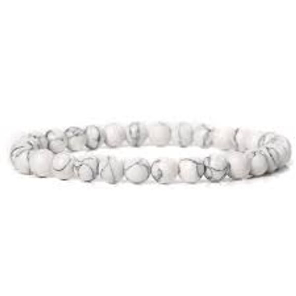 Natural Turquoise Stone Beaded Yoga Bracelet for Women Men Elastic Healing Gemstone Jewelry for Radiation Protection