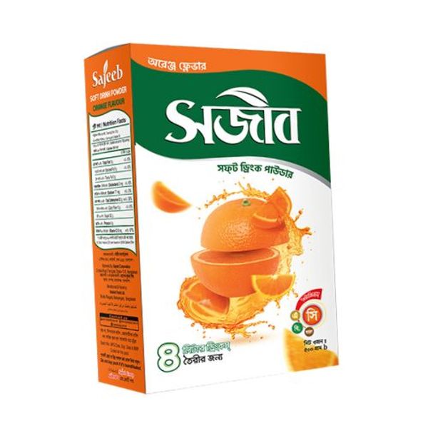 Sajeeb Orange Instant Drink Powder 250gmসজীব অরেঞ্জ ইনস্ট্যান্ট ড্রিংক পাউডার