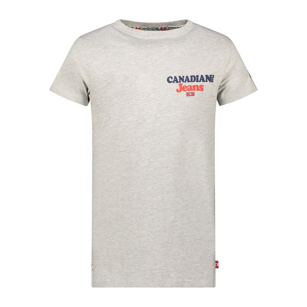 Canadian Peak JOUPPEAK Homme - T-Shirt Col Rond avec Drapeaux et Impressions Gris Clair