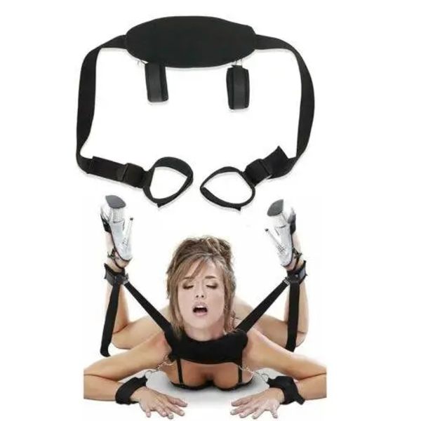 Adjustable BDSM Position Restraint Strap with Neck & Leg Support