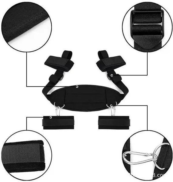 Adjustable BDSM Position Restraint Strap with Neck & Leg Support - Image 6