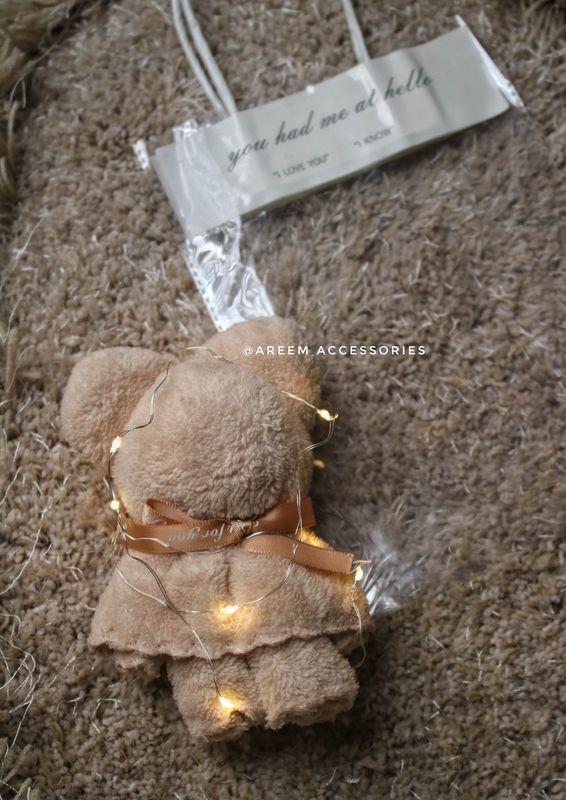 Towel Teddy with String Light