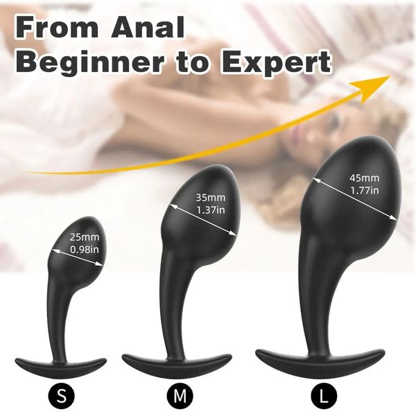 Soft Silicone Tadpole Anal Plug 3 Size Female Masturbator Adult Products But Plug Prostate Massager Erotic Sex Toys for Couple