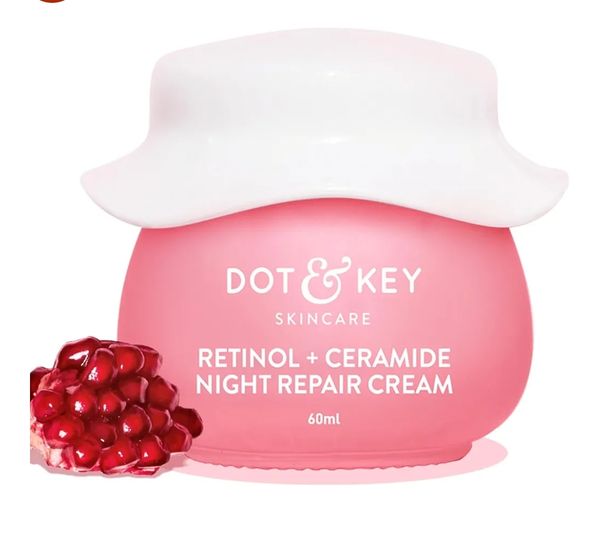 Dot & Key Night Reset Retinol + Ceramide Night Cream | Anti Aging Cream For Women & Men | Reduces Fine Lines & Wrinkles | Oil Free & Non Sticky Moisturizer | For Glowing Youthful Skin | For All Skin Types | 60ml