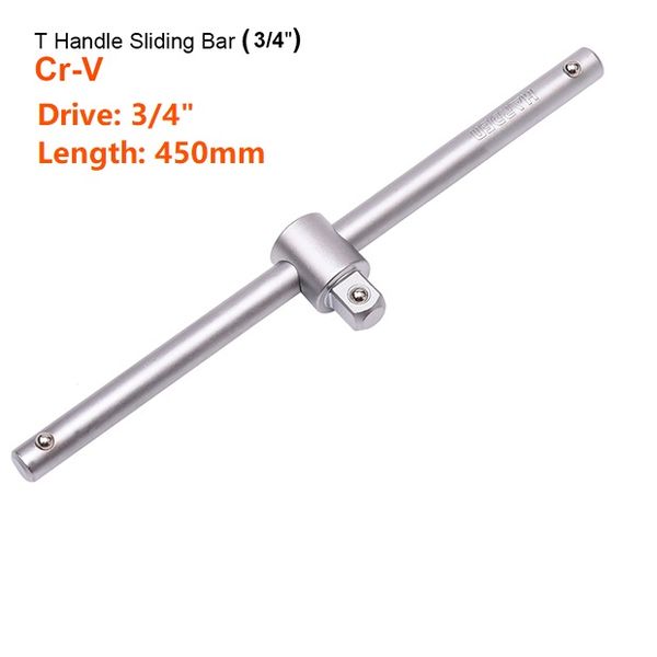 HARDEN 3/4" Drive T-Sliding Bar | 450mm Chrome Vanadium Steel | Mirror Chrome Finish | Model: 530653