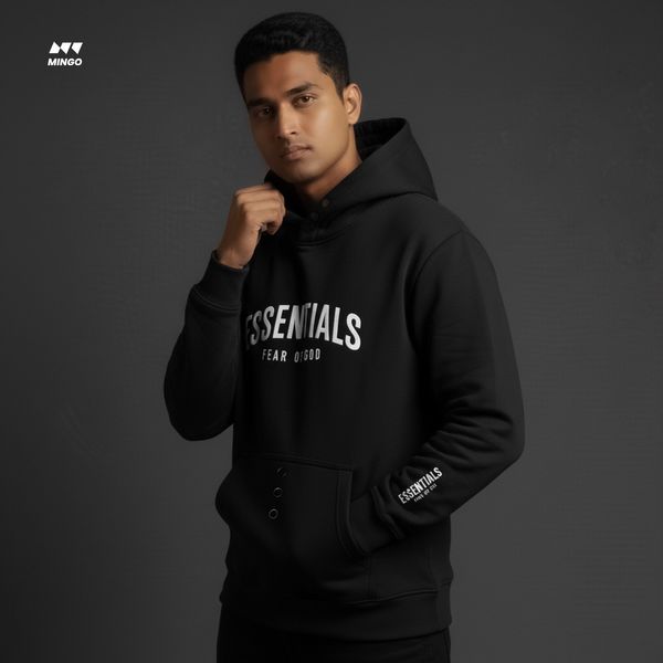 Essential Hoodie - Black - Image 4
